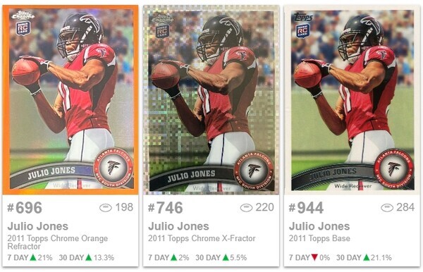 훌리오 존스(Julio Jones, NFL 탬파베이 버커니어스) 스포츠 카드  [사진출처 : 스포츠 카드 인베스터]