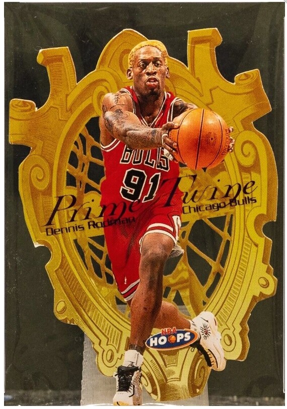 트레이딩 카드 전문매체 스포츠콜렉터데일리가 투자할만한 가치 있는 카드로 1998~99 NBA 프라임 트와인 인서트 세트(Hoops Prime Twine Insert Set)를 소개했다. 사진은 프라임 트와인 인서트 세트의 1번 카드인 리바운드 왕 데니스 로드맨(Dennis Rodman) 카드 [사진출처=이베이]