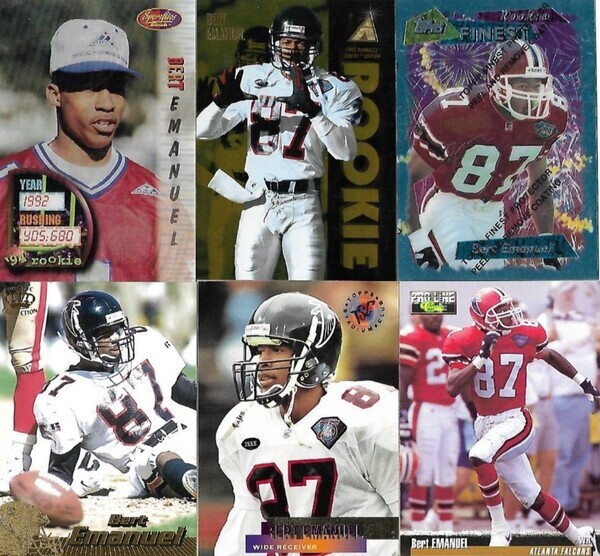 트레이딩 카드 전문매체 스포츠 콜렉터스 데일리가 내셔널 풋볼 리그(NFL)의 전 미식축구 와이드 리시버 ‘버트 엠마누엘(Bert Emanuel)’을 인터뷰했다. [사진출처=이베이]