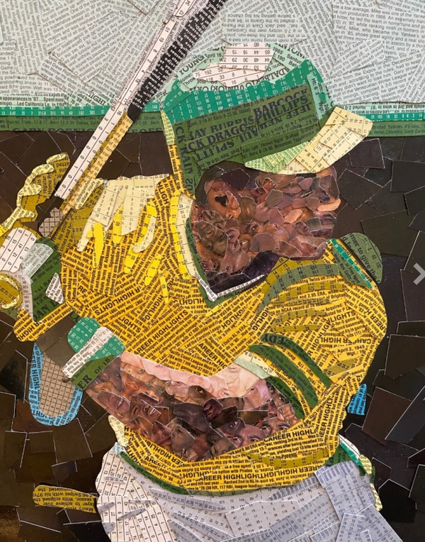 야구 카드 아티스트이자 카드 수집가인 벤 캐러허는 수천장의 정크 시대 야구 카드를 가져와 모자이크로 릭키 핸더슨(Rickey Henderson)의 1980 Topps, 놀란 라이언(Nolan Ryan)의 1968 Topps, 마이클 조단(Michael Jordan)의 1986 Fleer 카드 등의 카드를 제작하고 있다. [사진출처=스포츠 카드 모자이크]