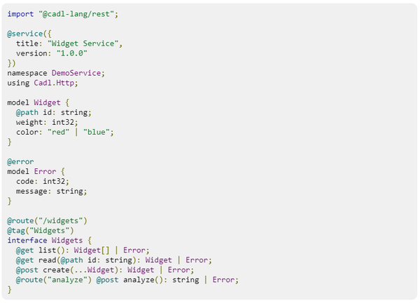마이크로소프트(Microsoft)가 대부분의 API 개발에 OpenAPI 정의로 컴파일하기 전에 프로그래밍 방식으로 API 구조를 정의하는 데 도움이 되는 캐들(Cadl) 언어를 활용하고 있다. [사진출처=마이크로소프트]