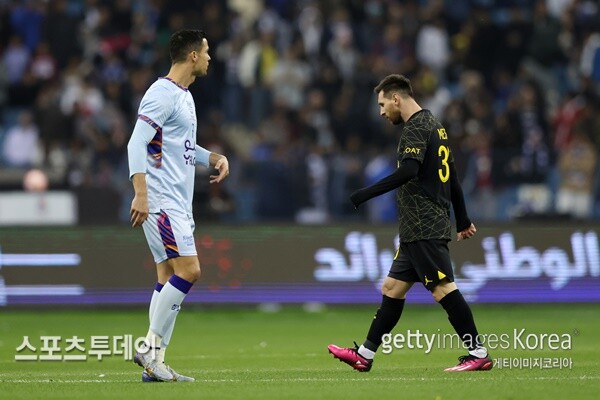 호날두(왼쪽)와 메시 / 사진=Gettyimages 제공