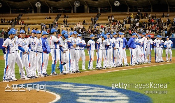2009 월드베이스볼클래식(WBC)에서 준우승을 달성한 대한민국 야구 국가대표팀 / 사진=Gettyimages 제공