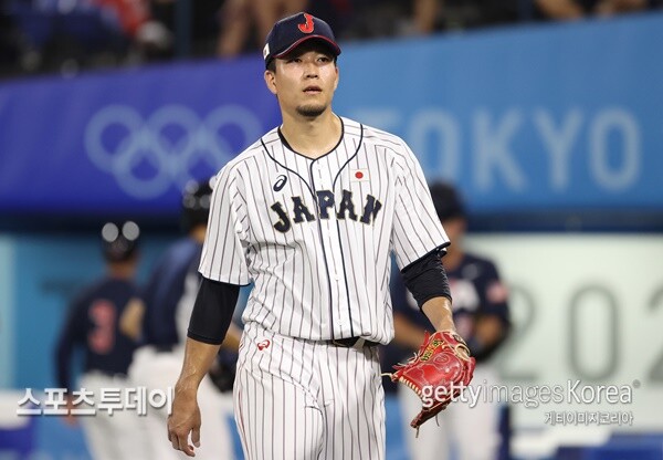 2020 도쿄올림픽 일본 대표팀으로 활약할 당시의 센가 / 사진=Gettyimages 제공