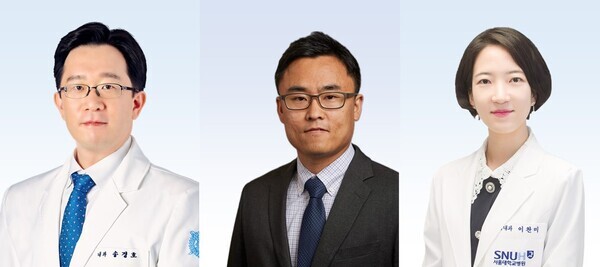 (왼쪽부터) 분당서울대병원 감염내과 송경호 교수, 서울대학교 미생물학교실 염진기 교수, 서울대병원 감염내과 이찬미 교수 사진=분당서울대병원