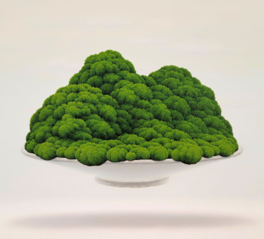 양종용, '그릇이끼(산)', 2023, Oil on canvas, 106x117cm ⓒ갤러리 끼