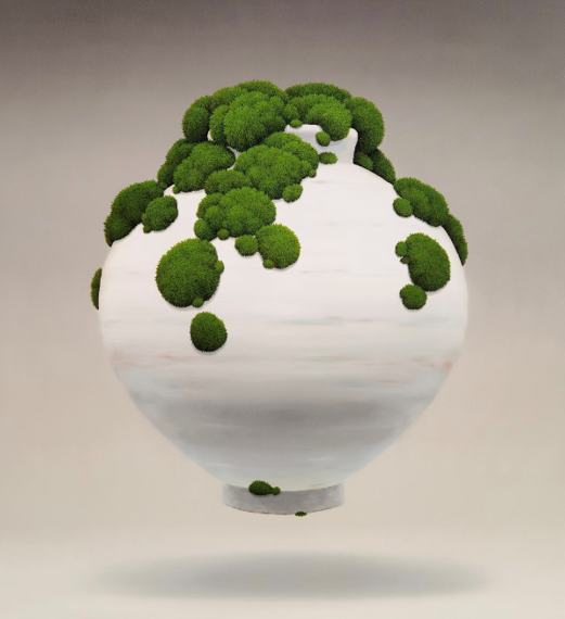 양종용, '달항아리이끼' , 2023, Oil on canvas, 91x84cm ⓒ갤러리 끼