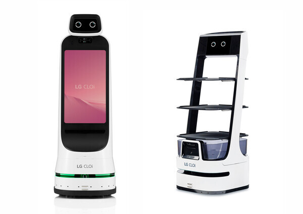 왼쪽부터 LG 클로이 가이드봇, LG 클로이 서브봇. 사진=LG전자
