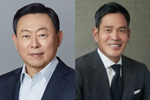 신동빈 롯데그룹 회장(좌), 정용진 신세계그룹 부회장(우). 사진=뉴시스