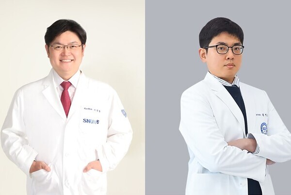 분당서울대 병원 비뇨의학과 이상철 교수팀은 5일 PSA(전립선특이항원) 수치가 4~10ng/mL인 환자에서 전립선건강지수(PHI)를 활용하면 불필요한 MRI를 최대 20.1%까지 줄일 수 있다고 밝혔다. 사진은 분당서울대병원 비뇨의학과 이상철 교수(좌)와 한양대 구리병원 비뇨의학과 송병도 교수. 사진=분당서울대병원