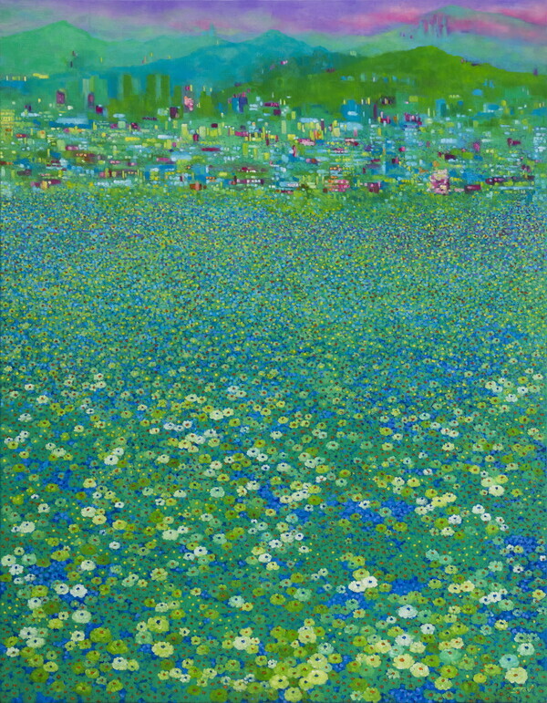 해랑, 내가 살고 싶은 세상-에메랄드 그린, 116.8X91.0cm, Oil on canvas 2020. 사진=해랑작가
