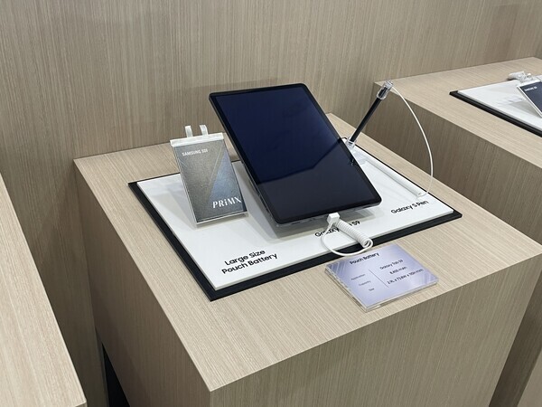 삼성 갤럭시탭 S9에 탑재되는 대형 파우치 배터리. 사진=김정후 기자